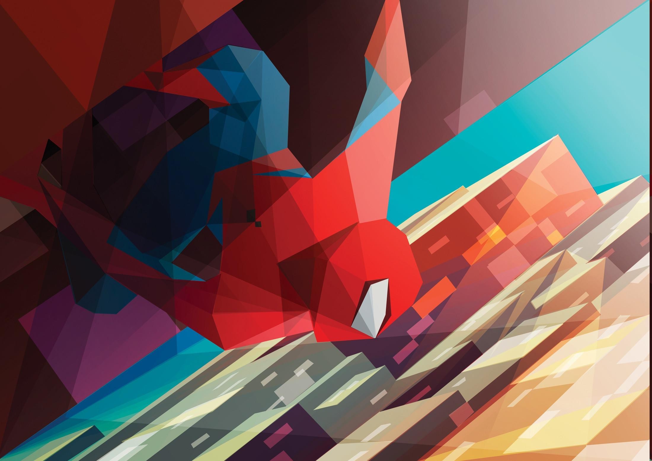 2200x1556 comics, Spider Man, Low Poly Wallpapers HD / Desktop and Mobile Backgrounds