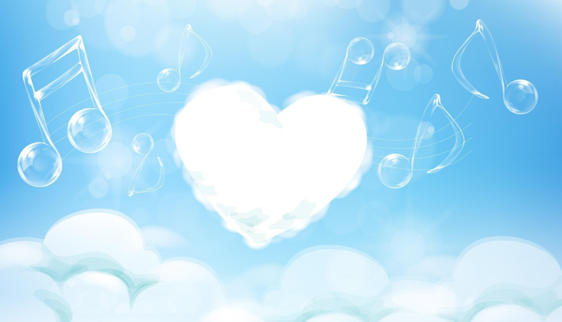 1920x1100 Music melody clouds PPT Templates
