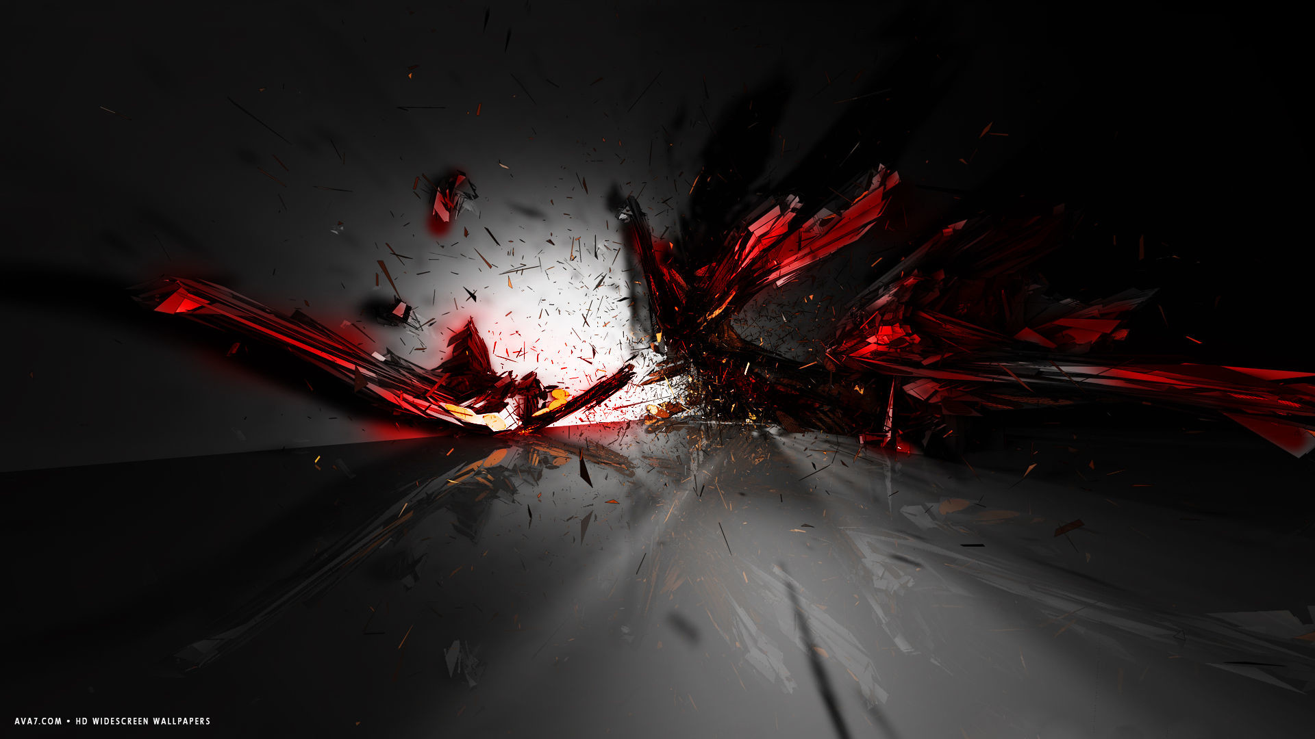 1920x1080 3d abstract red black explosion impressive hd widescreen wallpaper