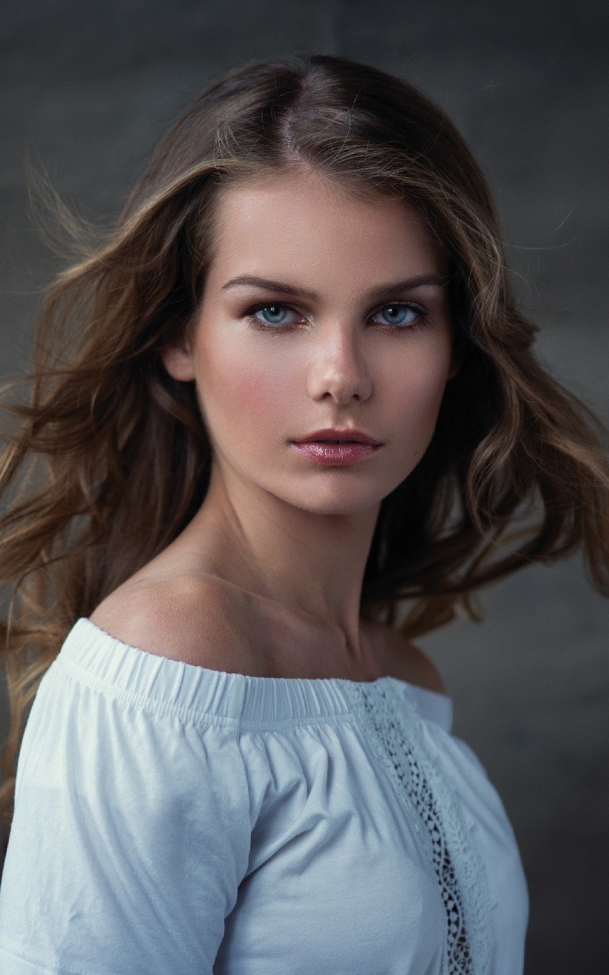 1200x1920 Women, Brunette, Model, Face Portrait, Semi Profile View