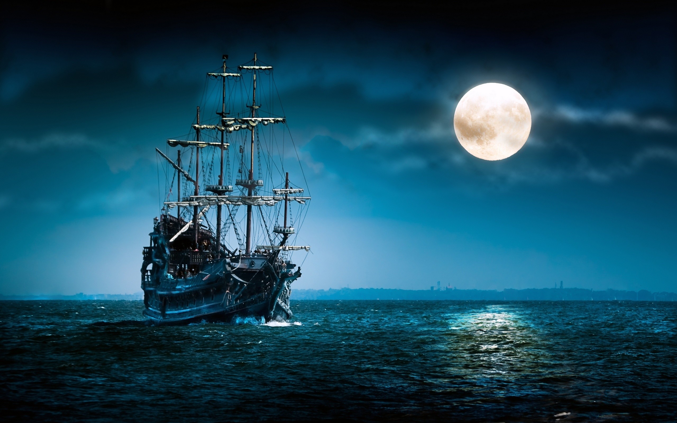 2560x1600 Ghost Pirate Ship Wallpaper