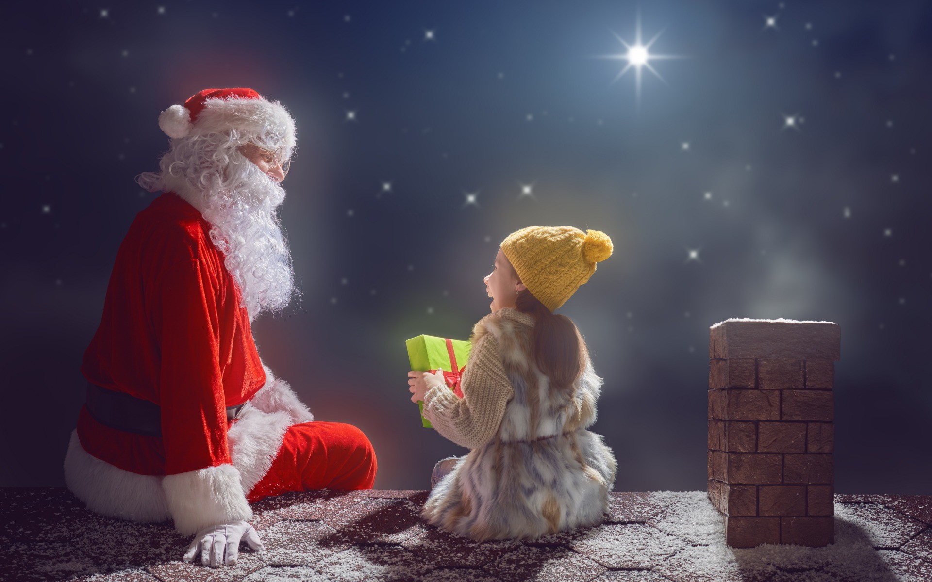 1920x1200 Download wallpaper night, merry christmas, santa claus, New Year,  Christmas, section