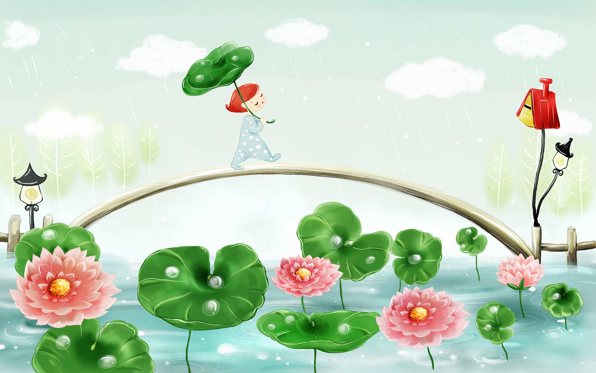1920x1200 cartoon lake sceen | images of spring lake cartoonish wallpapers free hd  wallpaper