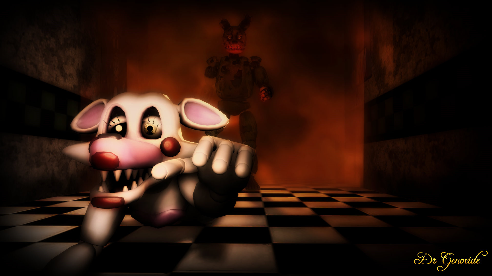 1920x1080 FNAF: Springtrap vs Mangle Wallpaper by DrGenocideSFM on DeviantArt