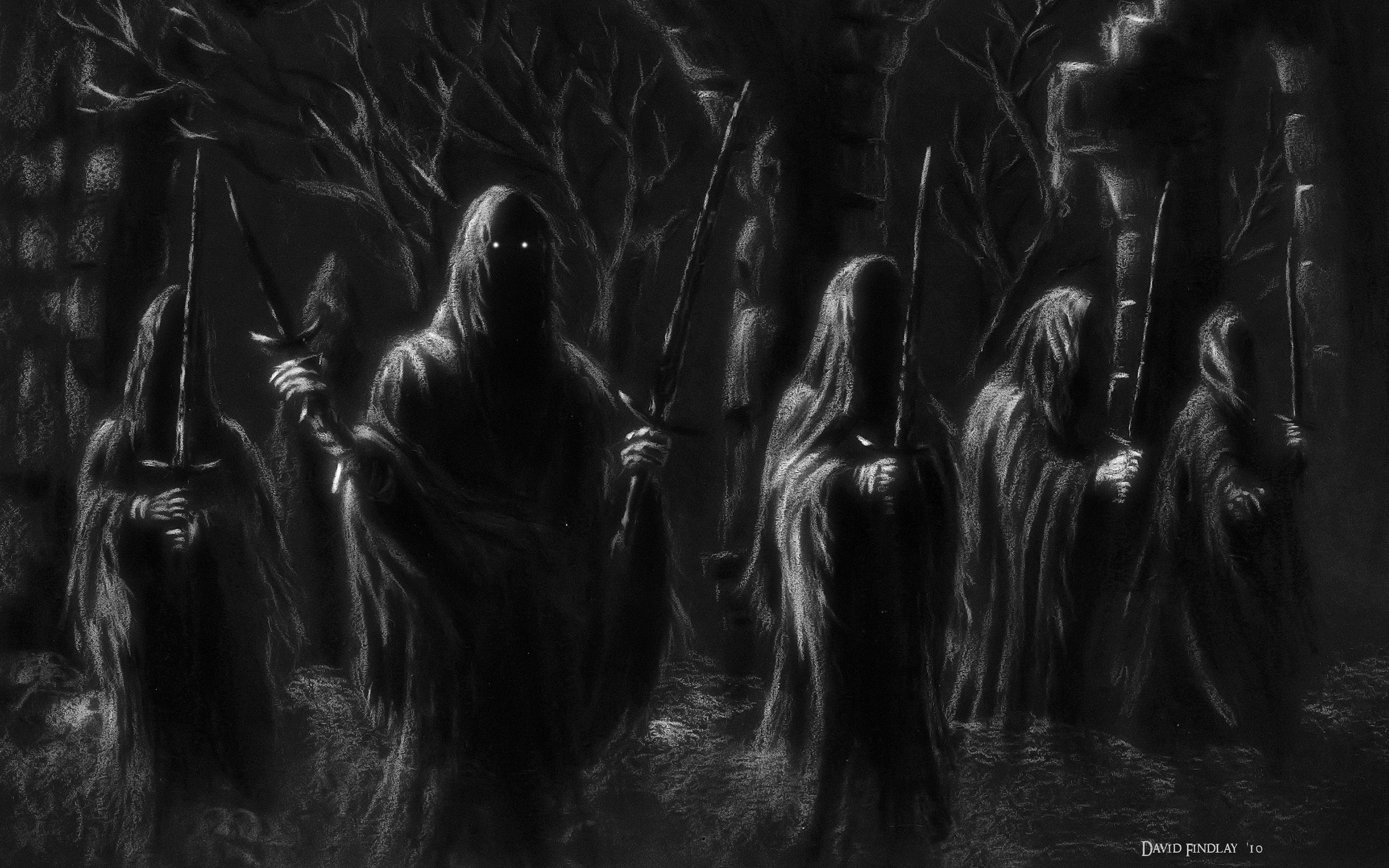 2560x1600 Lord Of The Rings Ringwraith Bw Sword Hood Dark Reaper Wallpaper At Dark  Wallpapers