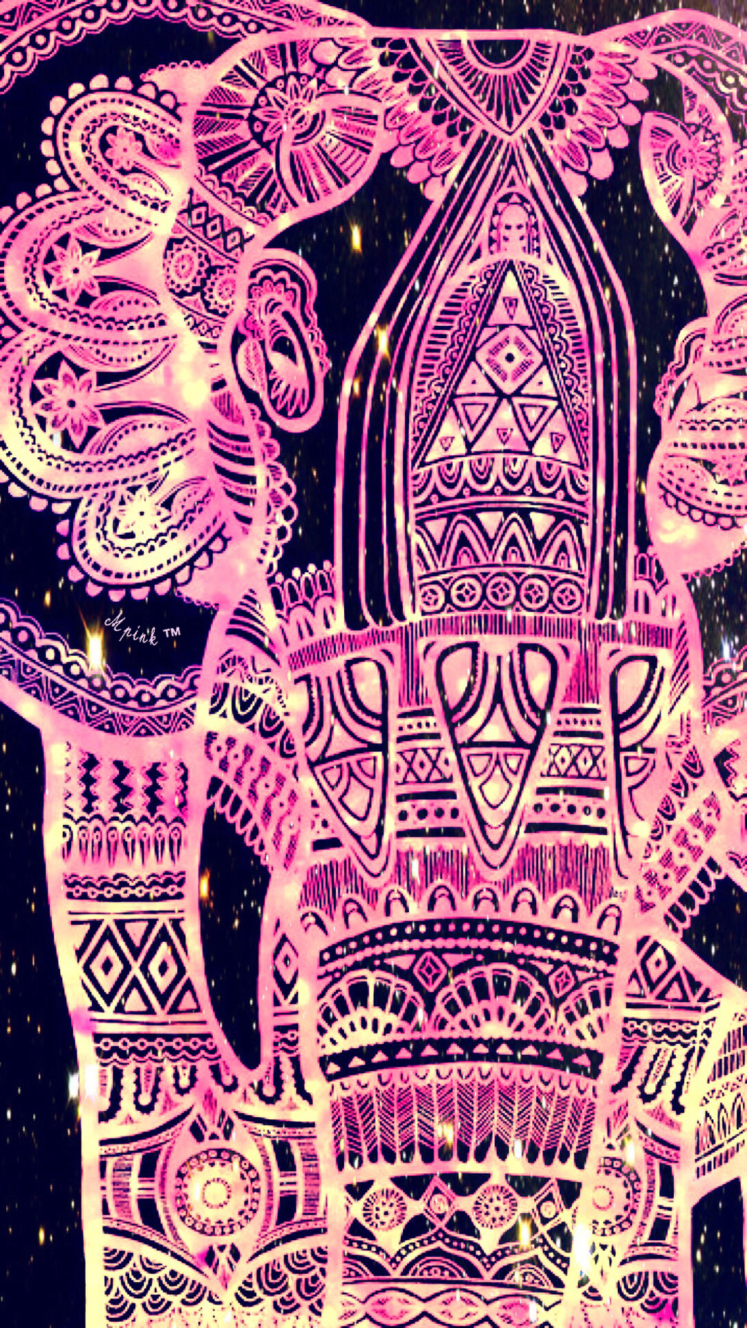 1081x1920 Tribal Pink Elephant Wallpaper/Lockscreen Girly, Cute, Wallpapers for  iPhone, Android,